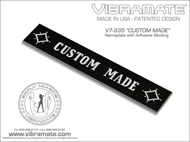Vibramate "CUSTOM MADE" Nameplate - Click Image to Close