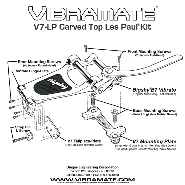 Vibramate V7-LP Les Paul Kit - Click Image to Close